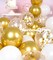 Metallic Shiny Gold and White Balloons 12 Inch 68PCS White Gold Confetti Balloons Latex Helium Balloon Set